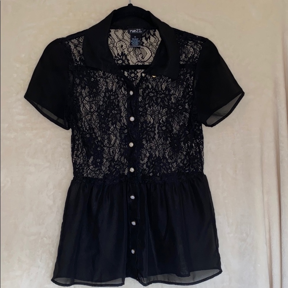 Rue21 Black Lace Blouse